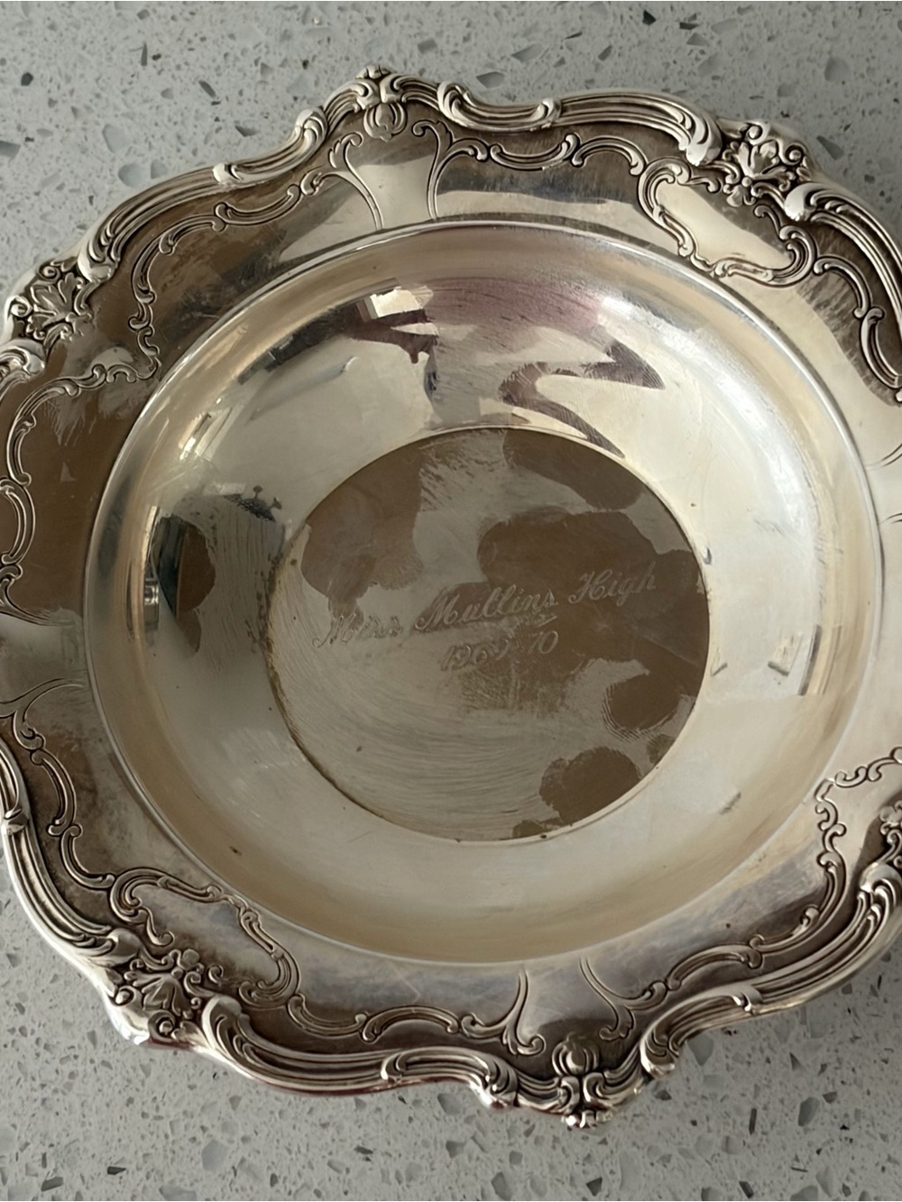 Vintage Gorham EP Silverplate 6.5” Ornate Bowl YC 1310 Monogrammed